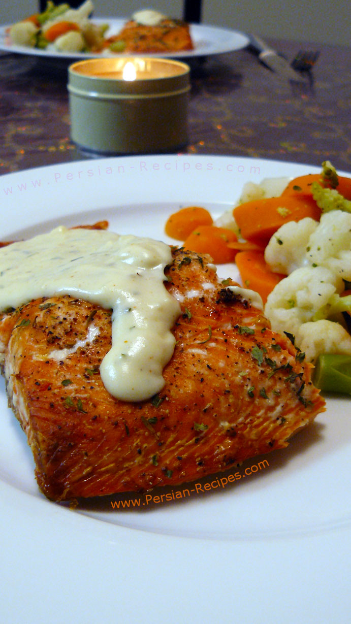Oven Baked Salmon With Cream Sauce